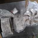 Garwarm 20" Caged Ceiling Fan With Light, Flush Mount Bladeless Fandelier With Remote, Small Low Profile for Bedroom, Kitchen, Dining Room, White Gold