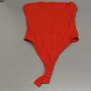 YEOREO Hyperflex Strapless Bodysuit Tube Top Off Shoulder Double Lined Thong Bodycon Slim Fit Summer Sexy Leotard (Small, Red)