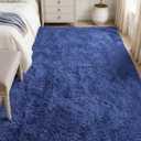 OLANLY 5x6 Area Rugs for Living Room Bedroom, Machine Washable Soft Fluffy Shaggy Bedside Rug, Indoor Floor Carpet for Kids Girls and Boys, Dorms, Nursery Rooms, Home Decor Aesthetic, Navy Blue