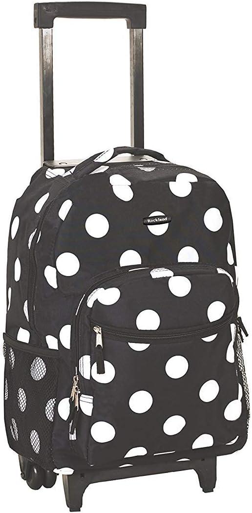 Rockland Double Handle Rolling Backpack, BLACKDOT, One Size