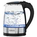 AZEUS Fast Boil Electric Water Kettle, 1.8L Large Capacity with Auto Shut-Off and Boil-Dry Protection, BPA-Free Borosilicate Glass &Stainless Steel