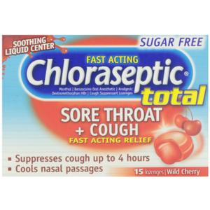 Chloraseptic Sugar Free Wild Cherry, 15 ct EXP: 06-2027