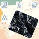 Small Mouse Pad Black Marble Texture Desk Pad, Comfortable Mouse Mat with Non-Slip Rubber Base, 8.3" x 9.8" Mousepad for Computer, Laptop, Game, Office & Home