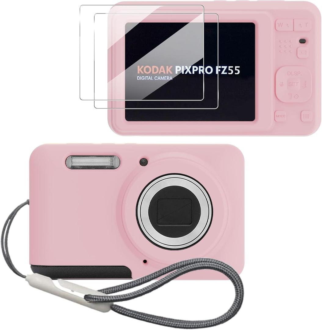 Case for KODAK PIXPRO FZ55 Case, Soft Silicone for KODAK PIXPRO FZ55 - Anti-Scratch Slim Fit Lightweight Protective - pink