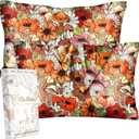 Silk Pillowcase 2 Pack - Cute Pillow Cases 20" x 26" Standard Size Set of 2 for Hair and Skin Smooth Soft Breathable with Hidden Zipper Cooling Pillow Covers for Sleeping, Mushroom Bushes