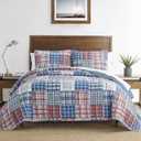 Nautica - King Size Quilt Set, All Season Cotton Home Bedding, Lightweight & Reversible (Raeford Blue, King)