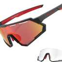 ROCKBROS Mountain Bike Glasses for Men Cycling Glasses with Interchangeable Polarized + Photochromic Lenses Sport Sunglasses