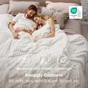 Bedsure GentleSoft Large Fleece Blanket for Bed - Cozy Soft Throw Blankets for Women, Cute Large Throws for Girls, Off White, 120x120 Inches