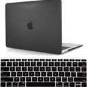 Laptop Case Compatible with MacBook Air 13 inch Case 2010-2017 Release Model A1466 A1369, Raised Round Dot Pattern Ultra-Thin Plastic Shell Case Cover & Keyboard Cover Skin - Black