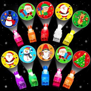 40PCS Christmas Party Favors for Kids, Light Up LED Finger Lights Toys Glow in the Dark Party Favors Classroom School Holiday Goodie Bag Fillers Prizes Bulk Stocking Stuffers Christmas Gifts