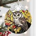 Christmas Ornament, Christmas Decoration, Stained Glass Ornament, Heirloom Keepsakes, Holiday Ornaments, Holiday Presents, Unique Xmas Gifts, Gift Exchange Ornaments, Gift Idea - Owl