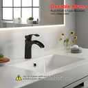 Matte Black Bathroom Sink Faucet Waterfall - Single Handle Vantiy Faucet 1 or 3 Holes 4 inch with Pop up Drain