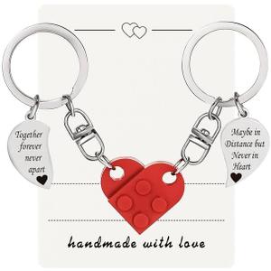 Heartfelt Matching Keychains: Romantic Gift for Couple, Christmas Gifts for Boyfriend & Dad Keychain 2PCS