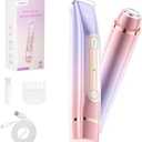 Bikini Trimmer for Women, Electric Razors with Dual Heads, Rechargeable Pubic Hair Trimmer with IPX7 Waterproof, Painless Pro Shaver for Underarm Leg Arm Body Face Private AreaRoyalRose