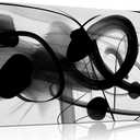 ANCXWOTER Large Canvas Wall Art for Living Room Bedroom Abstract Line Black and White Picture Ink and Wash Artwork Canvas Prints 20x40 Inch