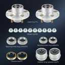 Youxmoto Galvanized Trailer Idler Hub kit, 5 on 4.5 for 3500 lbs Trailer Axle, 5x4.5 Trailer Hub Assembly, Set of 2, with Bearing, Grease Seal Grease Cap, (Fits 1-1/16'' to 1-3/8'' Tapered Axle)