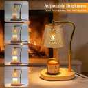Candle Warmer Lamp with Timer Dimmable, Adjustable Wavy Amber Lamp Candle Warmer for Scented Candles, Housewarming Gift for Spring Home Decor, Women Mom Birthday Gifts with Charming Box & 2 Bulbs