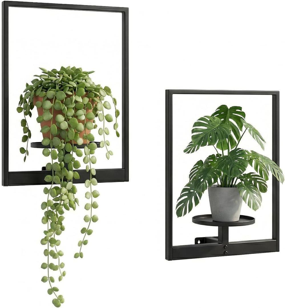 2 Pack Plant Stand Indoor Outdoor Hanging Planters for Indoor Plants Wall Plant Holder for Indoor Plants Plant Frames Wall Decor for Livingroom Bedroom Balcony Patio