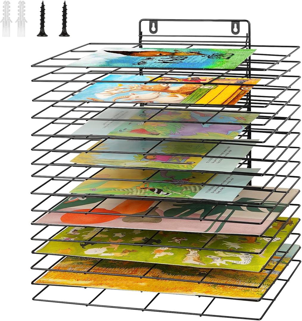 Art Drying Rack for Classroom Paint Drying Rack Small Art Drying Rack Wall Art Storage Rack with 16 Removable Shelves for Classrooms and Art Studios