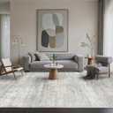 BEIMO Area Rugs 8x10 for Living Room Bedroom, Modern Abstract Machine Washable Rug, Large Soft Low Pile Floor Carpet with Non Slip Backing for Dining Room, Light Grey/Beige