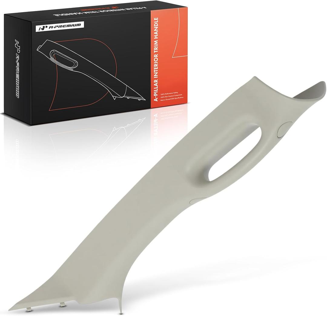 A-Premium A Pillar Grab Handle Front Right Passenger Side Compatible with 2002-2010 Dodge Ram 1500 2500 3500 4500 5500, Beige Grab Handle Windshield Post Trim Molding, Replace# 1TE74TL2AA