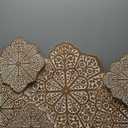 Deco 79 Wood Floral Home Wall Decor Intricately Carved Wall Sculpture, Wall Art 53" x 2" x 26", White