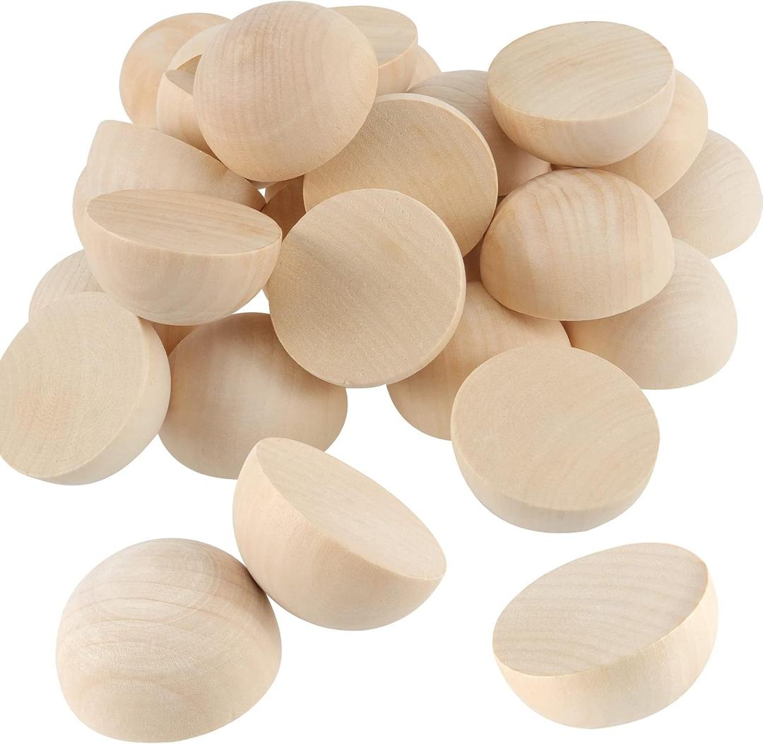 50 PCS 2 Inch Half Wooden Balls, Unfinished Split Wood Balls, Natural Half Wooden Balls for Crafts, Ornaments, DIY Projects 50 PCS 2 Inch Half Wooden Balls, Unfinished Split Wood Balls, Natural Half Wooden Balls for Crafts, Ornaments, DIY Projects