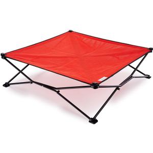 Coolaroo On-The-Go Elevated Dog Bed - Foldable Pop-Up Travel Dog Bed with Breathable, Moisture-Resistant Fabric, Carry Bag Included, Lightweight & Portable, Red, Extra Large