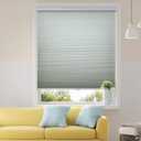 Honeycomb Cellular Shades Cordless Light Filtering for Windows Inside & Outside Mount, 27" W x 64" H, Cool Silver(Light Filtering)