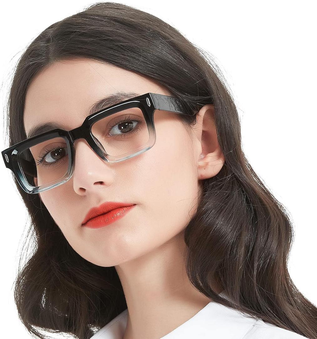 MARE AZZURO Thick Reading Glasses Women Stylish Square Readers 1.0 1.25 1.5 1.75 2.0 2.25 2.5 2.75 3.0 3.5 4.0 5.0 6.0 (Black+clear) MARE AZZURO Thick Reading Glasses Women Stylish Square Readers 1.0 1.25 1.5 1.75 2.0 2.25 2.5 2.75 3.0 3.5 4.0 5.0 6.0 (Black+clear)