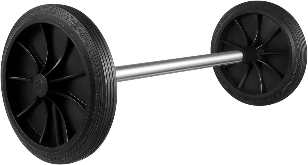 Trash Can Wheels Replacement - 2 Pack 7" x 1.2" Rubber Wheel with 18.8" Hollow Shaft, Wastebasket Pulley for Garbage Bin and Hand Trucks Dolly, Wheelbarrows Trash Can Wheels Replacement - 2 Pack 7" x 1.2" Rubber Wheel with 18.8" Hollow Shaft, Wastebasket Pulley for Garbage Bin and Hand Trucks Dolly, Wheelbarrows
