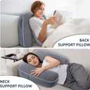 Reading Pillow for Gaming, Gaming Pillow for Lap, Side Sleeper Pillows for Adults, Arm Support Pillow for Adult Crocheting, Working or Sitting in Bed, Floor & Sofa (Grey)