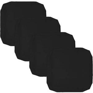 Oslimea Outdoor Cushion Covers Replacement 24x24 Waterproof Patio Furniture Cushion Seat Cover 4 Pack Removable Chair Pads Cover for Deep Seat Back Cushion, Black