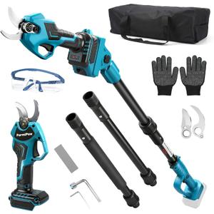 Cordless Pruning Shears with Pole Compatible with Ma kita 18V Battery, Brushless Pruner with 1.2" Cutting Diameter, Up to 13FT MAX Reach, LCD Display, for Gardening Tree Pruning (NO Battery)