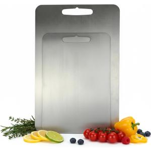 2025 New Titanium Cutting Boards for Kitchen, 2-Pack Combo, Individual Sizes, Double Sided Food-Safe Chopping Board for Meat, Vegetable, Fruit (11.4x7.9,13.4x9.1 inches) (Large+Meduim(2PCS))