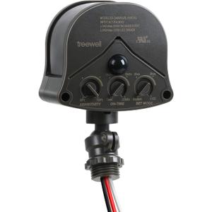 240 & 360 Replacement Motion Sensor, Adjustable Time & Detection Sensitivity Up to 70 Feet Range, 4 Working Modes Outdoor Motion Detector for Security Floodlight, Brown, UL Listed