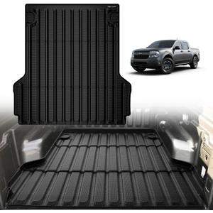 TripleAliners Truck Bed Mat Compatible with 2022 2023 2024 2025 Ford Maverick Hybrid & Gas Accessories Vehicle Perfectly Flush All Weather Protection TPE Heavy Duty Pickup Car Bed Cargo Mat