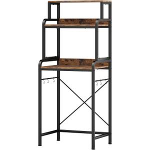 4-Tier Mini Fridge with Storage,Mini Fridge Shelf,Microwave Stand with Storage,Bakers Rack with Storage Shelf,Microwave Oven Stand with,Mini Fridge for Dorm