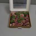 Ling's moment Artificial Wedding Flowers 1.5" Rose Buds and 2" Petite Roses 25pcs Dusty Rose & Mauve w/Stem for DIY Wedding Boutonniere Wrist Corsages Bouquets Centerpieces Arrangements