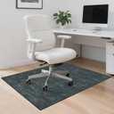 RUGSREAL Office Chair Mat for Hardwood Floor & Tile, 48x60 Modern Abstract Under Desk Rug Pad Easy-Glide Noise-Reduced Chair Mat for Rolling Chairs, Machine Washable Chair Mats for Office, Black
