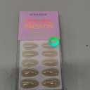 BTArtbox Press On Nails Almond  Medium Soft Gel Chrome Nails, Glue On Nails with Nail Glue, Reusable Stick On Nails in 16 Sizes  32 Soft Gel Fake Nails Kit, Nuts Glazed