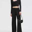 SUUKSESS Women Casual Palazzo Pants with Pockets 2025 High Waisted Lounge Wide Leg Pant (L)
