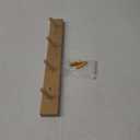 Hickory Wood Coat Rack Wall Mount, 16 Inch Coat Hook Hanger Wooden Wall Coat Rack with 4 Hooks for Purse Clothes Towels Hats in Entryway Bedroom Bathroom, Natural