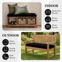 Bench Cushion for Indoor/Outdoor Furniture, Waterproof Patio Bench Seat Cushion with Non-Slip Bottom, 48x16x4 inch, Black