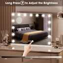 Vanity Mirror with Lights and Bluetooth, Hollywood Mirror for Desk/Wall-Mount, 3 Color Modes Light up Mirror with 15 LED Bulbs USB Charging Port and 10X Magnification, Gifts for Women, 23"X18"