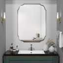 KOHROS Frameless Scalloped Beveled Edges Mirror 20" x 28" Bathroom Mirrors for Over Sink Silver Wall Mirror for Bathroom, Vanity, Bedroom (Horizontal or Vertical)