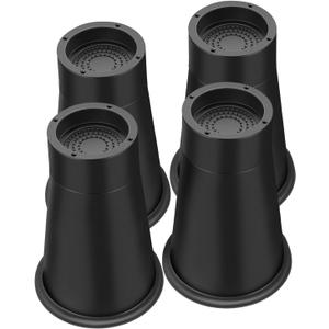 ANNKUT Bed Risers 8 Inch Heavy Duty, Elevation in Heights 6 or 7.8 Inch Round Furniture Risers for Bed Desk Table Sofa Couch, Bed Lifts Risers(4 Pack Black)