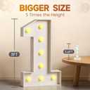 3FT Marquee Numbers 3 Large Light Up Numbers for 3rd 30th Birthday Party Decorations Anniversary Light Up Sign Outdoor Pre-Cut Foam Board Kit