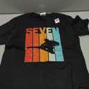 7th Birthday Retro Ninja 7 Years Boys Girl Kids T-Shirt (S, Black)