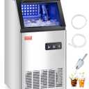 VEVOR 110lbs/24H Commercial Ice Maker Machine with 2 Water Inlets, 36 Ice Cubes in 15 Minutes, with 28lbs Large Storage Capacity for Bar Office Restaurant, with LED Digital Display & Self-Cleaning